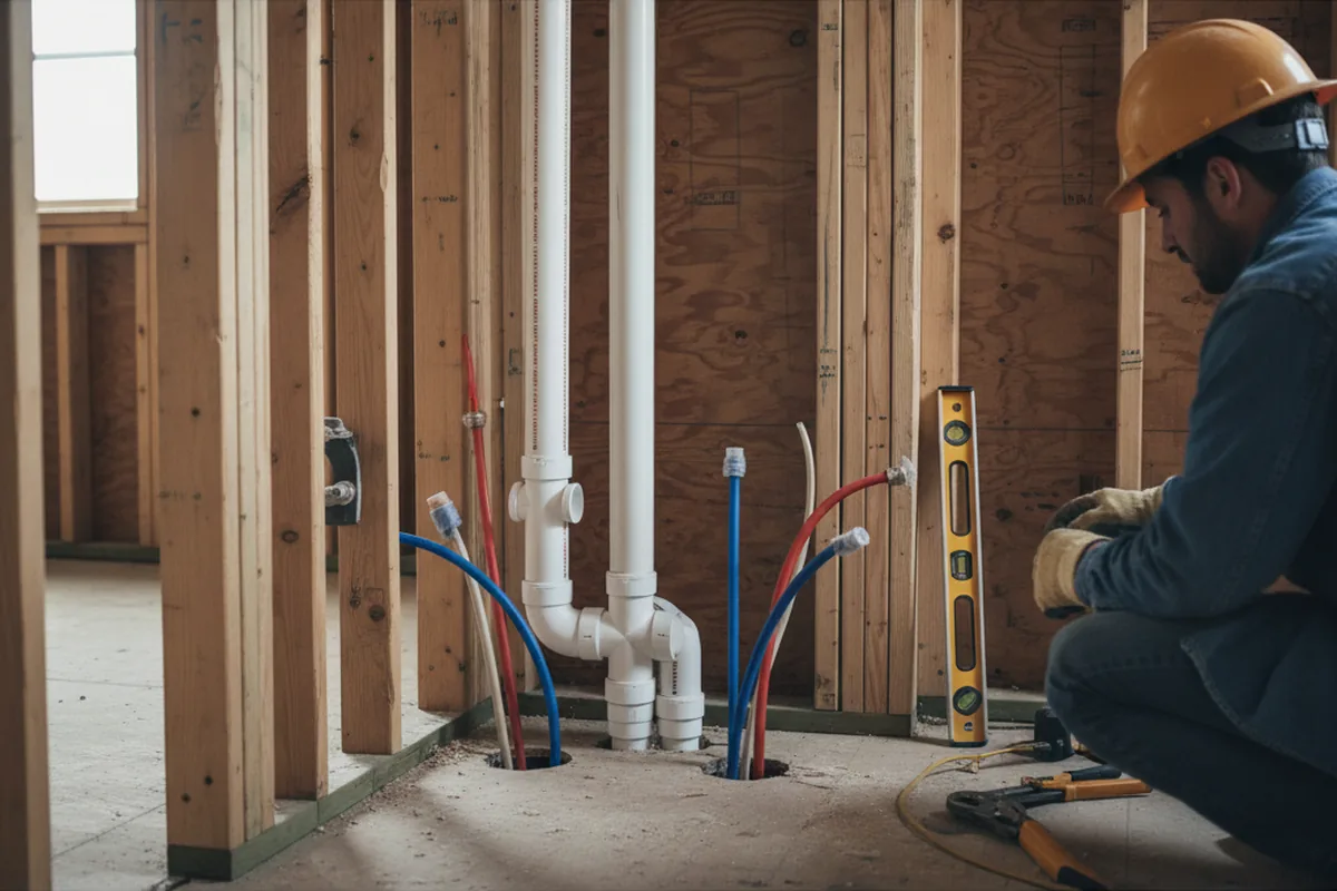 Drain and supply rough-in during Leak Detection in Plato